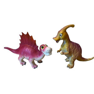 Friendly SPINOSAURUS & PARASAUROPHOLUS Dinosaur Toy Figures 2007 Plastic